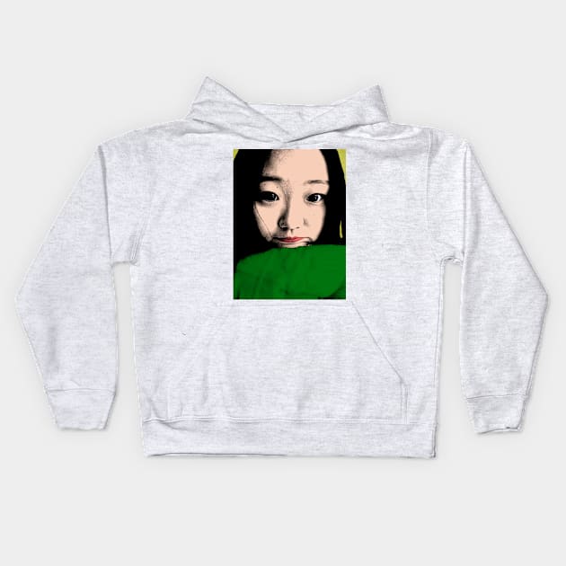 BEAUTIFUL FUNNY ASIAN GIRL POP ART COLOR Kids Hoodie by NYWA-ART-PROJECT